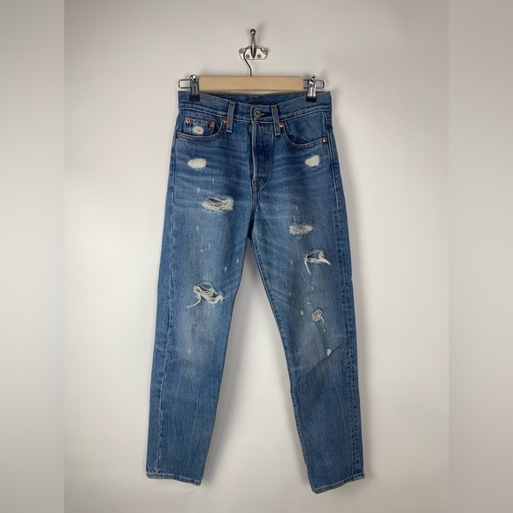 Levi's Wedgie Icon Fit Jeans Distressed Partner In Crime High Rise 22861-0024 24 - Picture 2 of 14